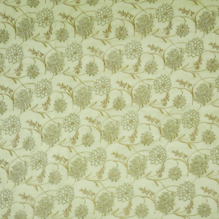 Rakavi Jaal on Pista Green Georgette Embroidered Fabric