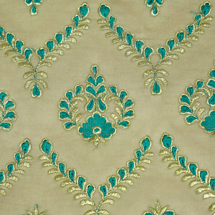 Rounaq Jaal on Mouse Semi Georgette Embroidered Fabric