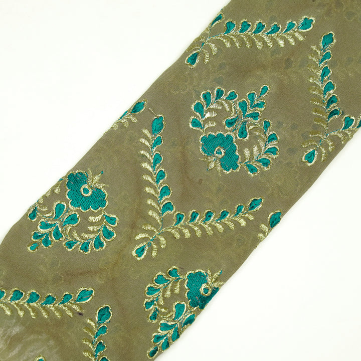 Rounaq Jaal on Mouse Semi Georgette Embroidered Fabric