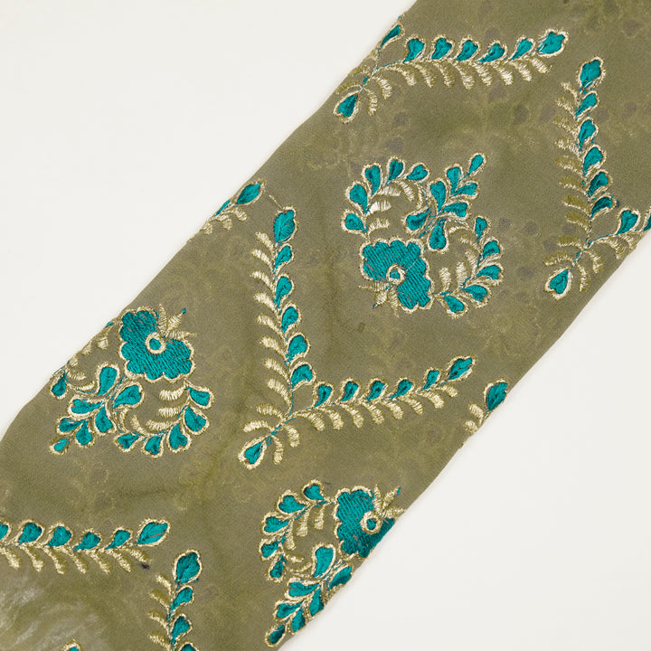 Rounaq Jaal on Mouse Semi Georgette Embroidered Fabric