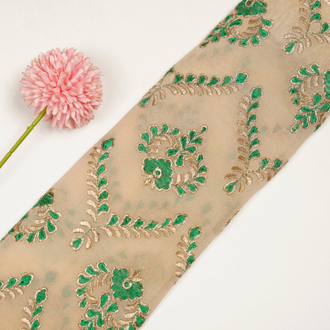 Rounaq Jaal on Cream Semi Georgette Embroidered Fabric