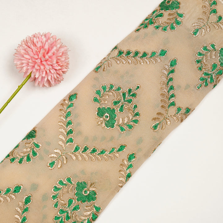 Rounaq Jaal on Cream Semi Georgette Embroidered Fabric