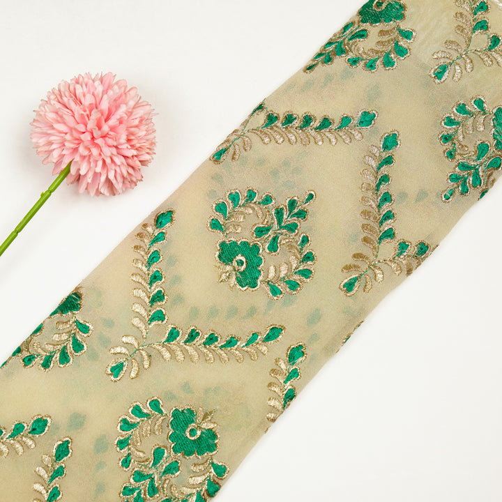 Rounaq Jaal on Cream Semi Georgette Embroidered Fabric