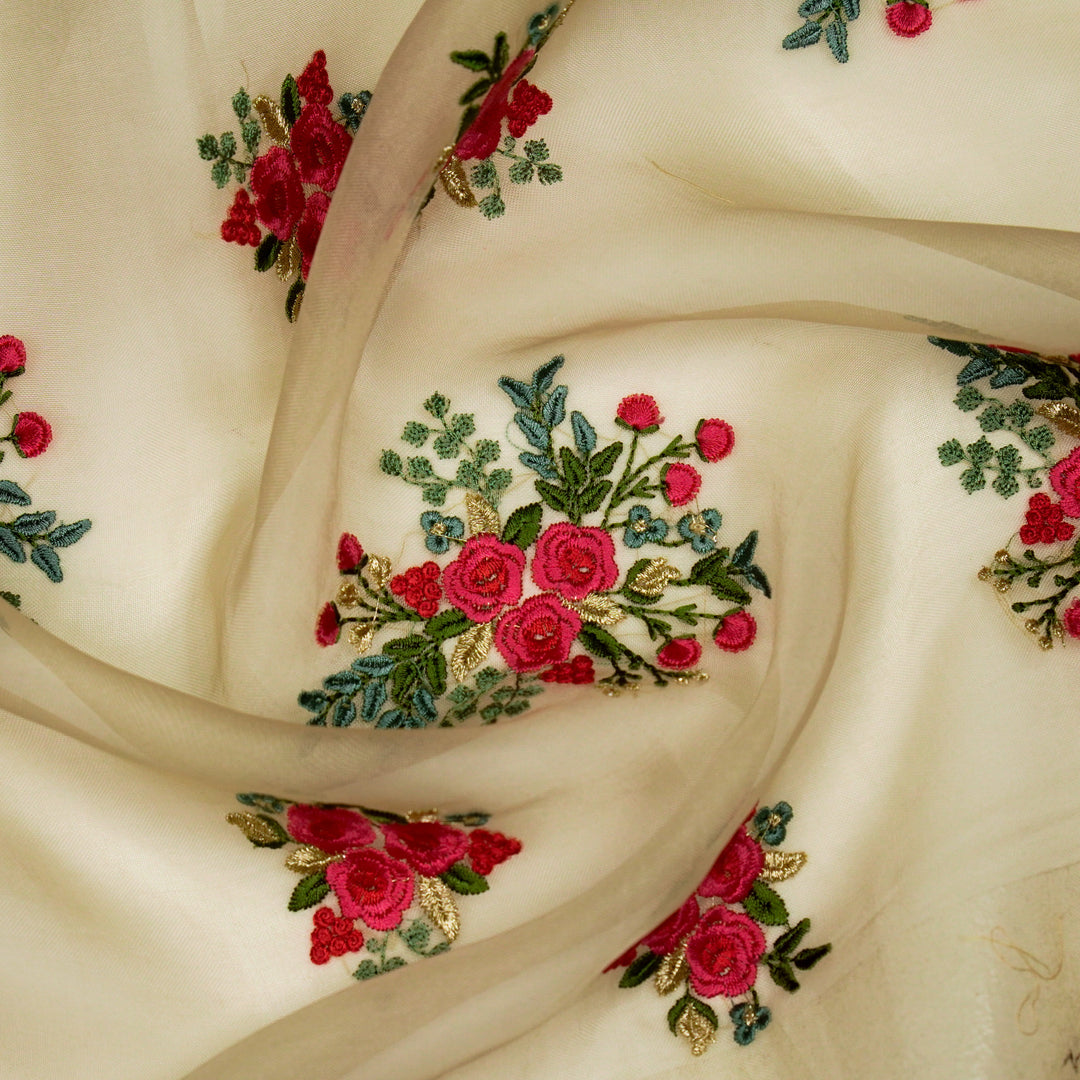 Suhasini Buta on Cream Silk Organza