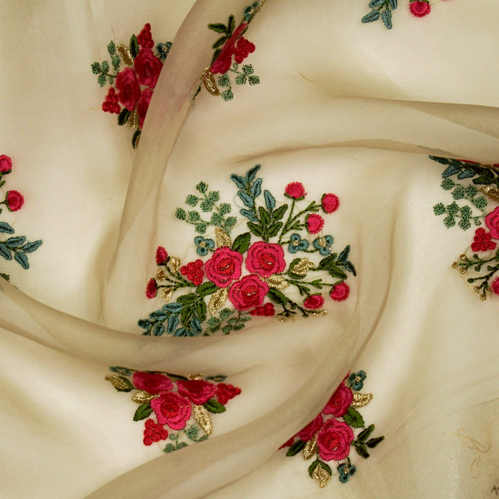 Suhasini Buta on Cream Silk Organza