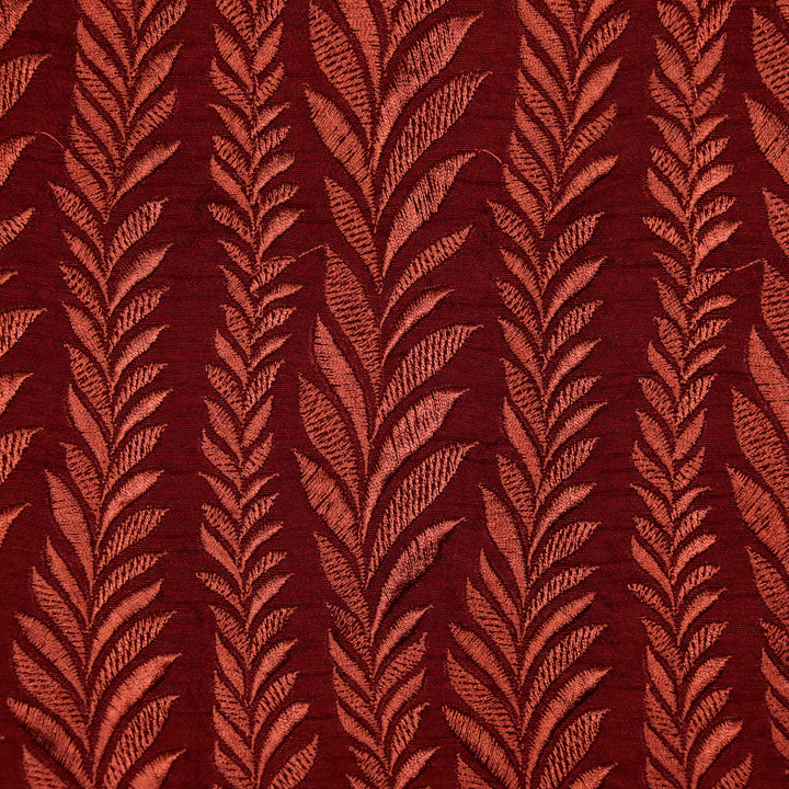 Zeena Jaal on Maroon Dola Silk Embroidered Fabric