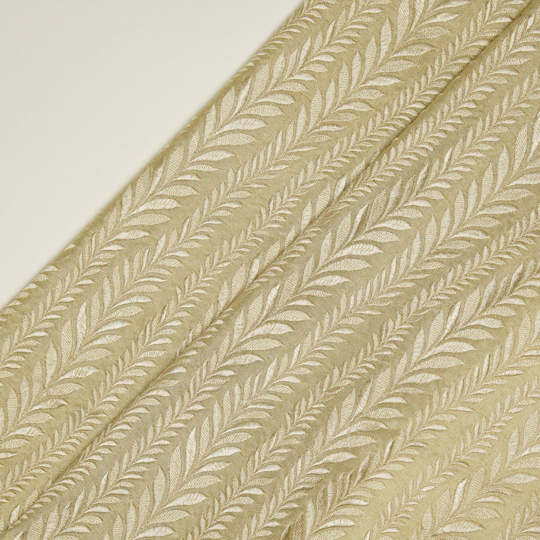 Zeena Jaal on Cream Dola Silk Embroidered Fabric