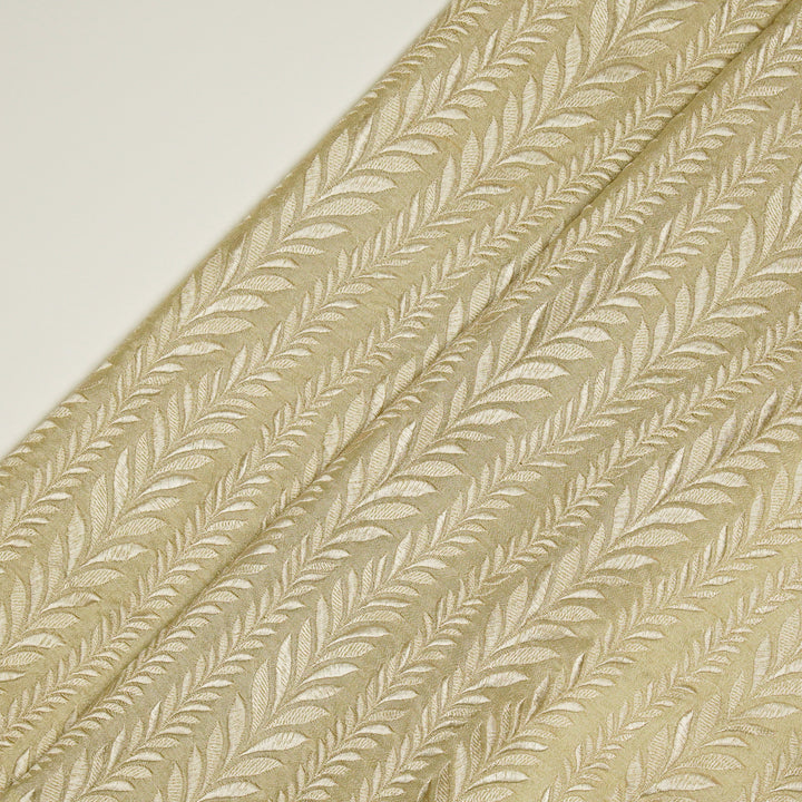 Zeena Jaal on Cream Dola Silk Embroidered Fabric