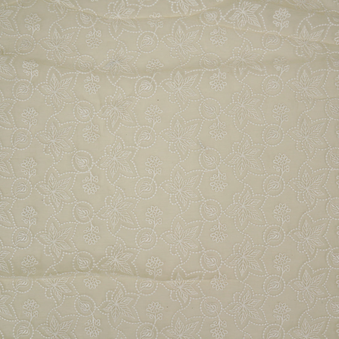 Ruchira Jaal on Cream Cotton Silk Embroidered Fabric