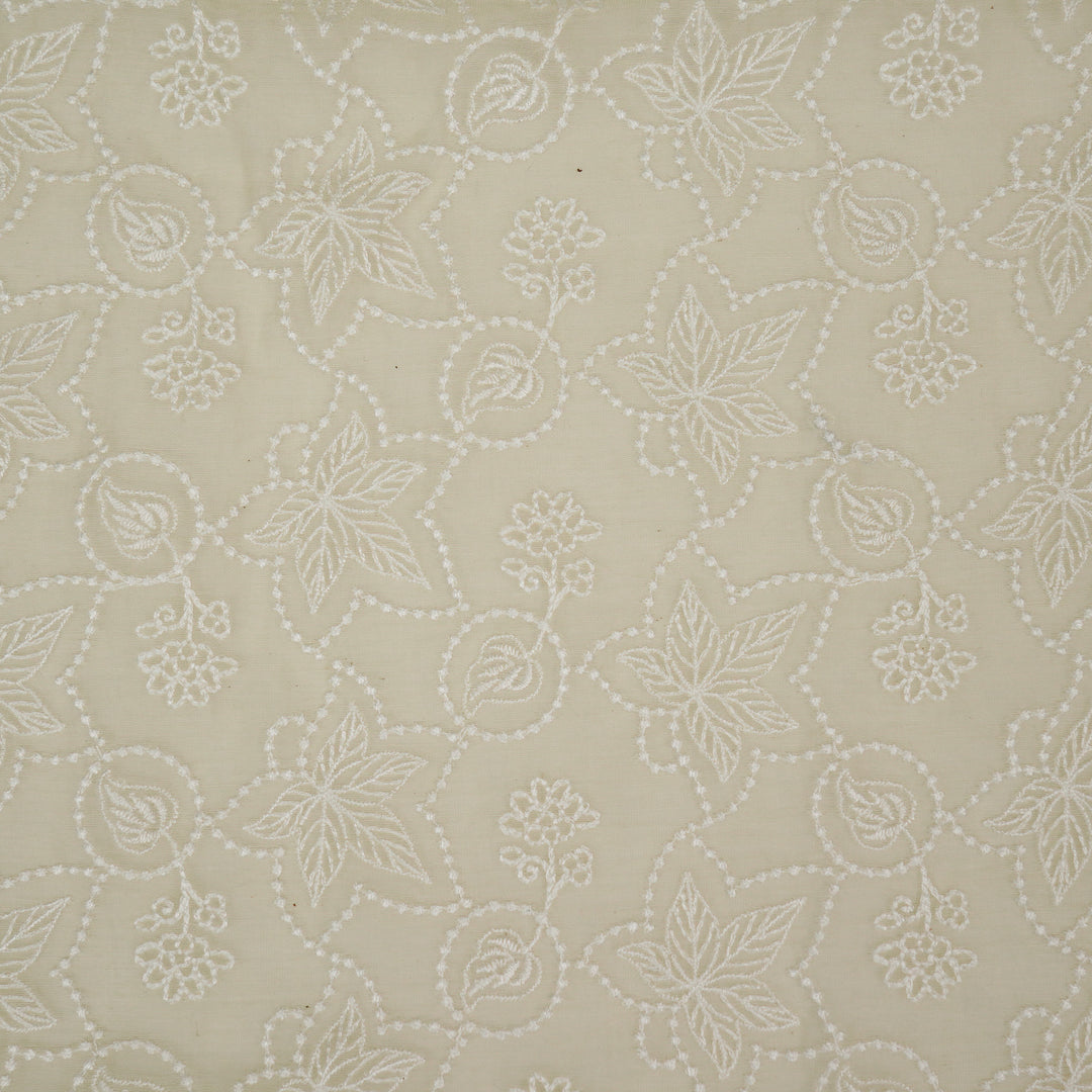 Ruchira Jaal on Cream Cotton Silk Embroidered Fabric