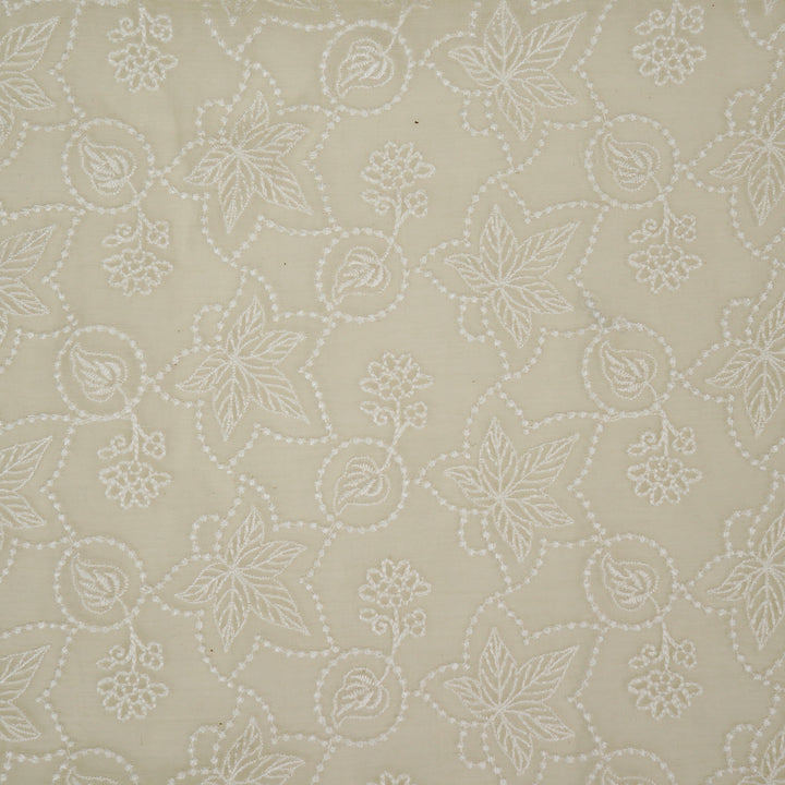 Ruchira Jaal on Cream Cotton Silk Embroidered Fabric