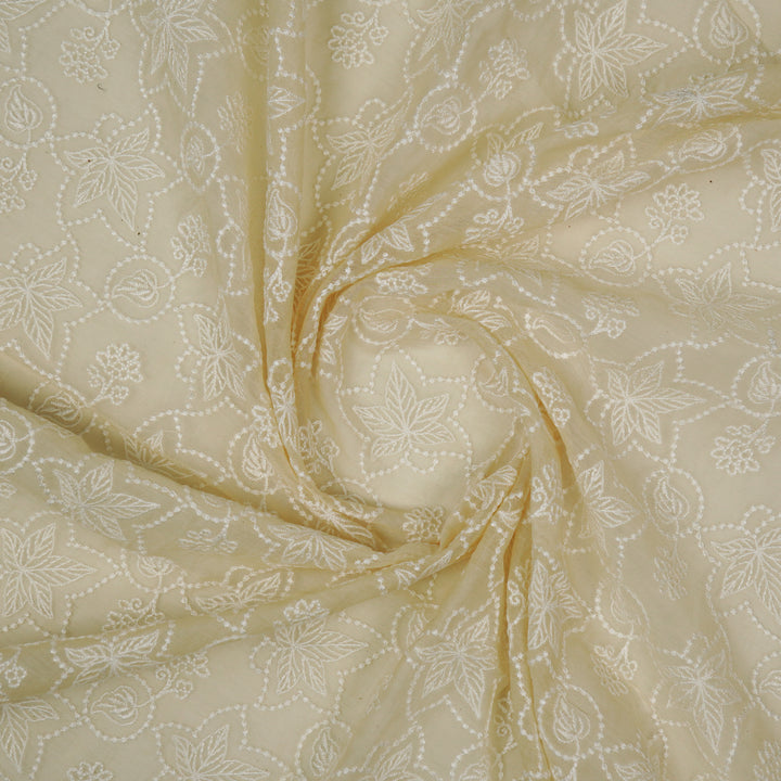 Ruchira Jaal on Cream Cotton Silk Embroidered Fabric