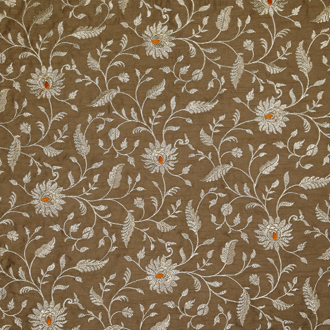 Kanira Jaal on Mouse Dola Silk Embroidered Fabric