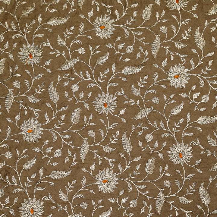Kanira Jaal on Mouse Dola Silk Embroidered Fabric