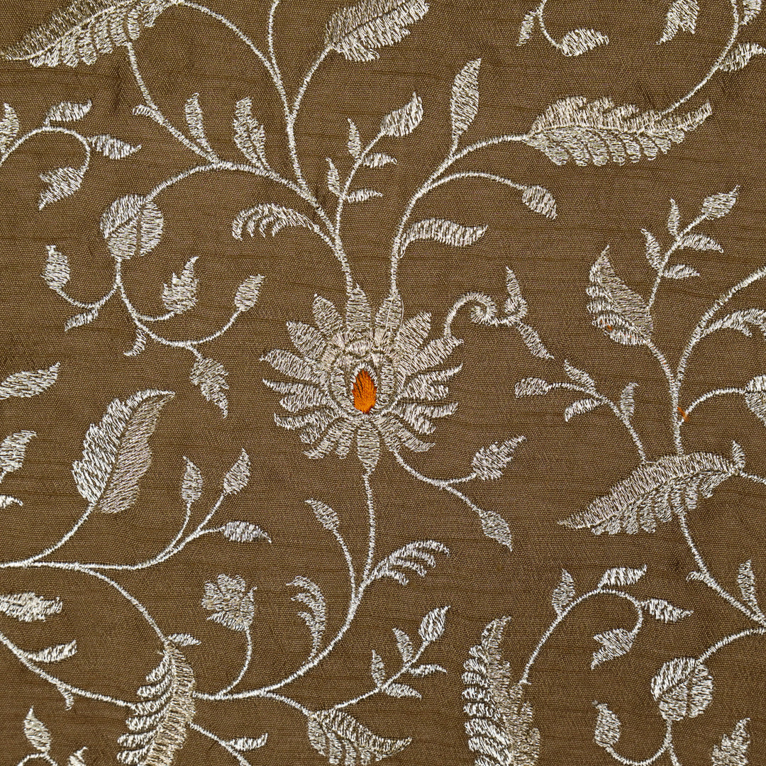 Kanira Jaal on Mouse Dola Silk Embroidered Fabric