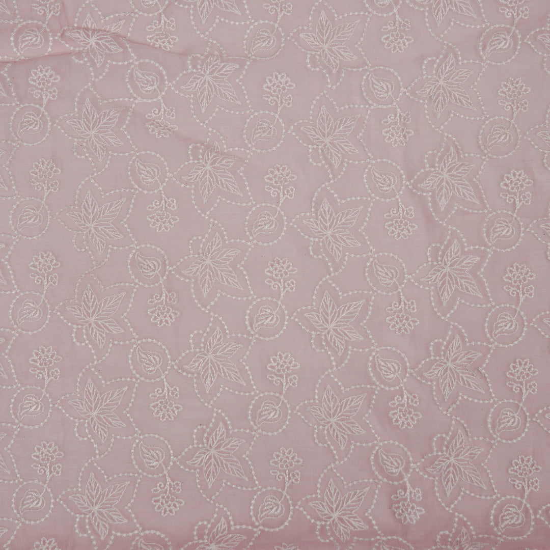 Ruchira Jaal on Pink Cotton Silk Embroidered Fabric
