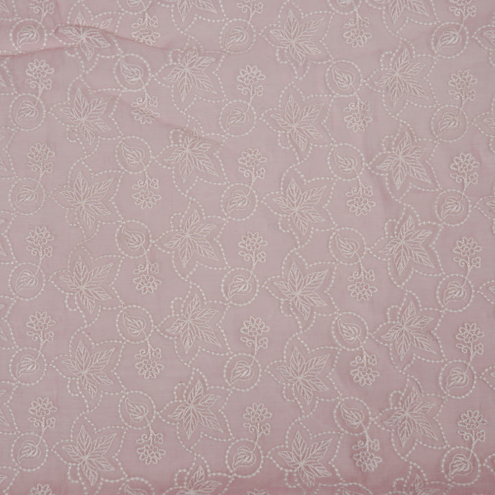 Ruchira Jaal on Pink Cotton Silk Embroidered Fabric