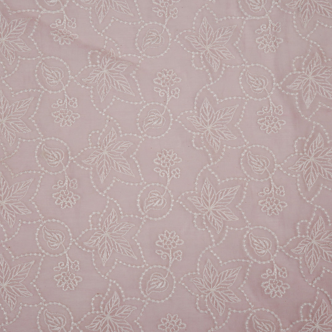 Ruchira Jaal on Pink Cotton Silk Embroidered Fabric