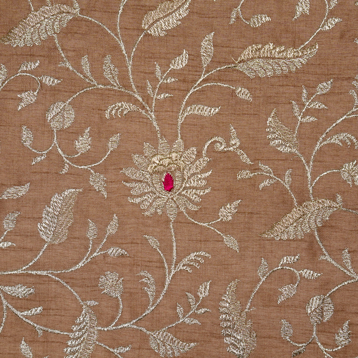 Kanira Jaal on Onion Dola Silk Embroidered Fabric
