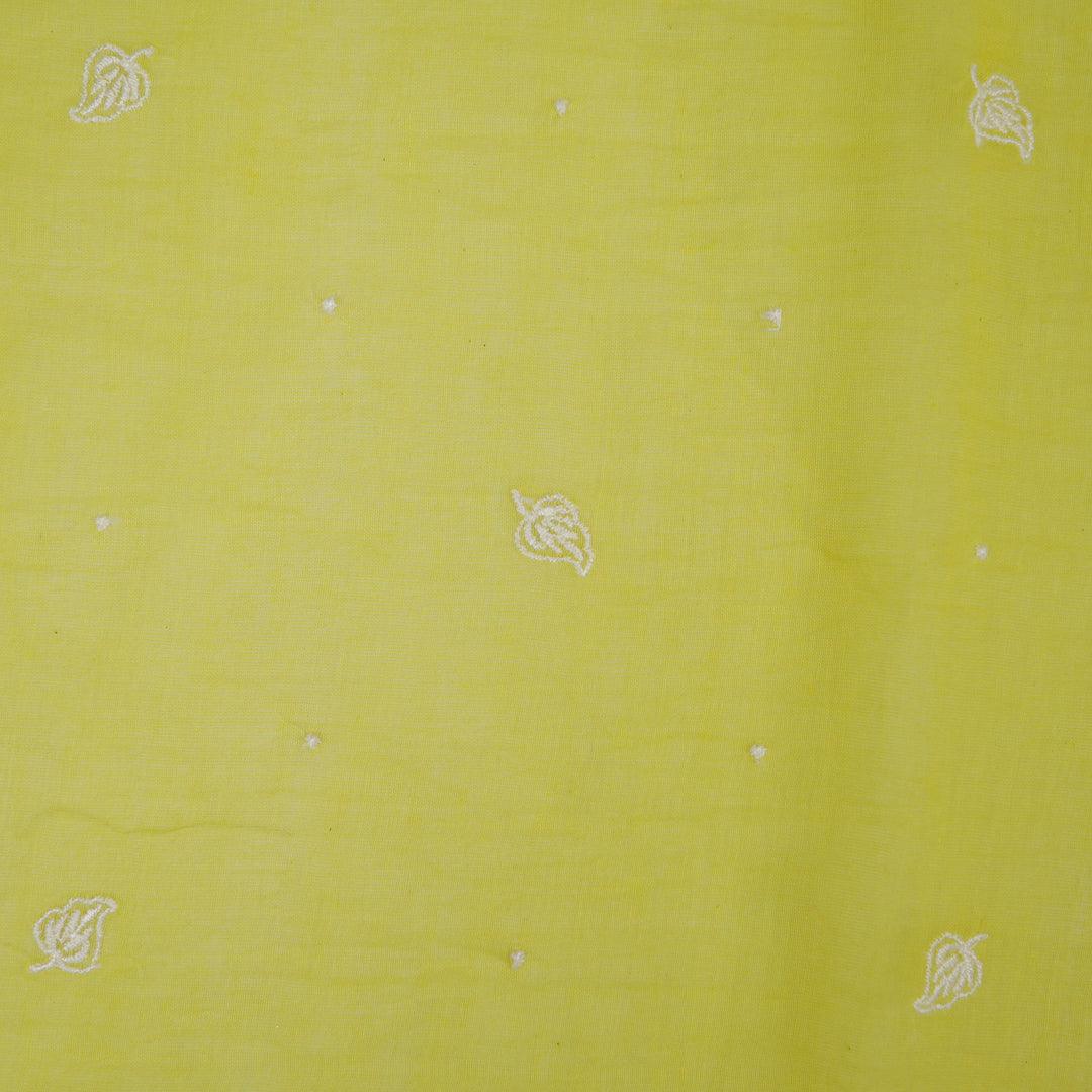 Ruchi Buti on Lemon Cotton Silk Embroidered Fabric