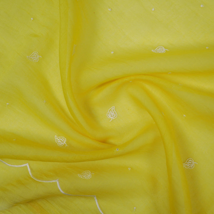 Ruchi Buti on Lemon Cotton Silk Embroidered Fabric