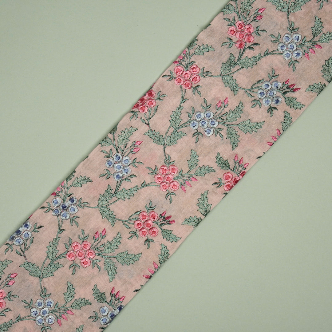 Dainty Floral Jaal on Light Pink Cotton