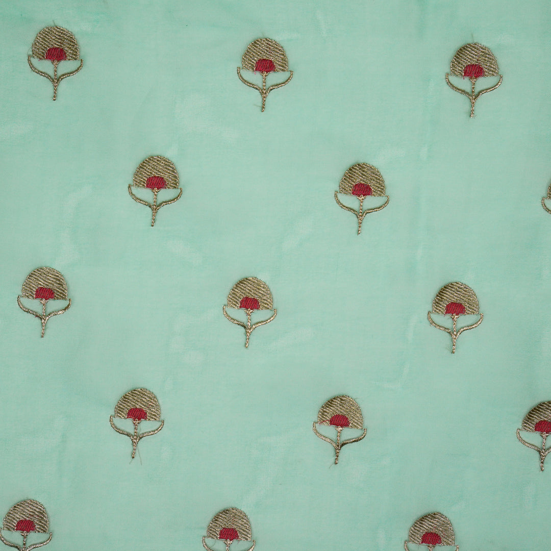 Sahira Buti On Pale Aqua Semi Organza