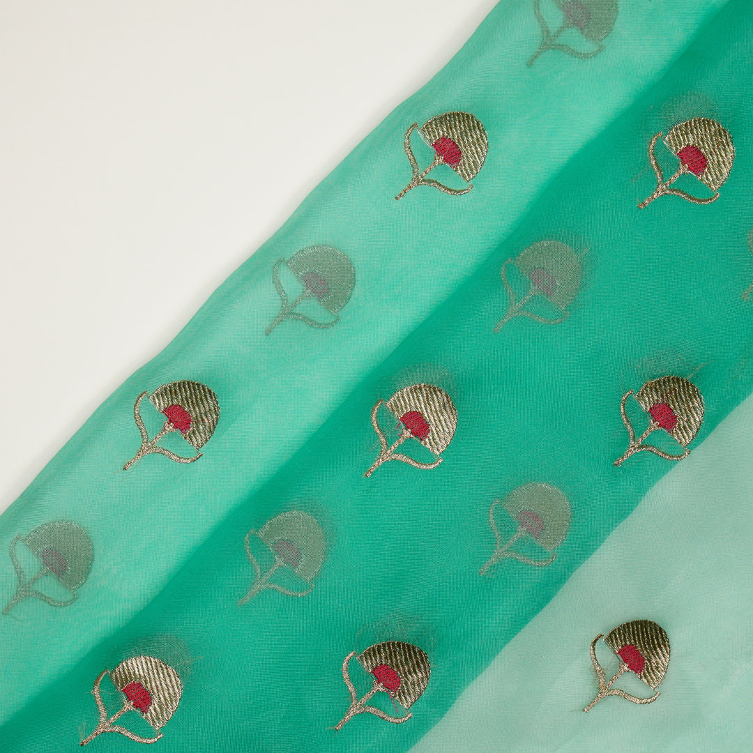 Sahira Buti On Pale Aqua Semi Organza