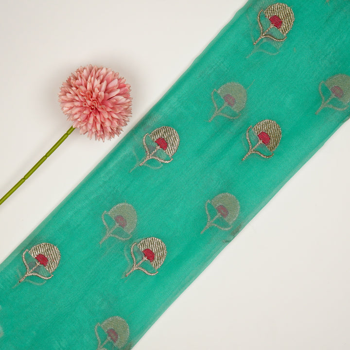 Sahira Buti On Pale Aqua Semi Organza