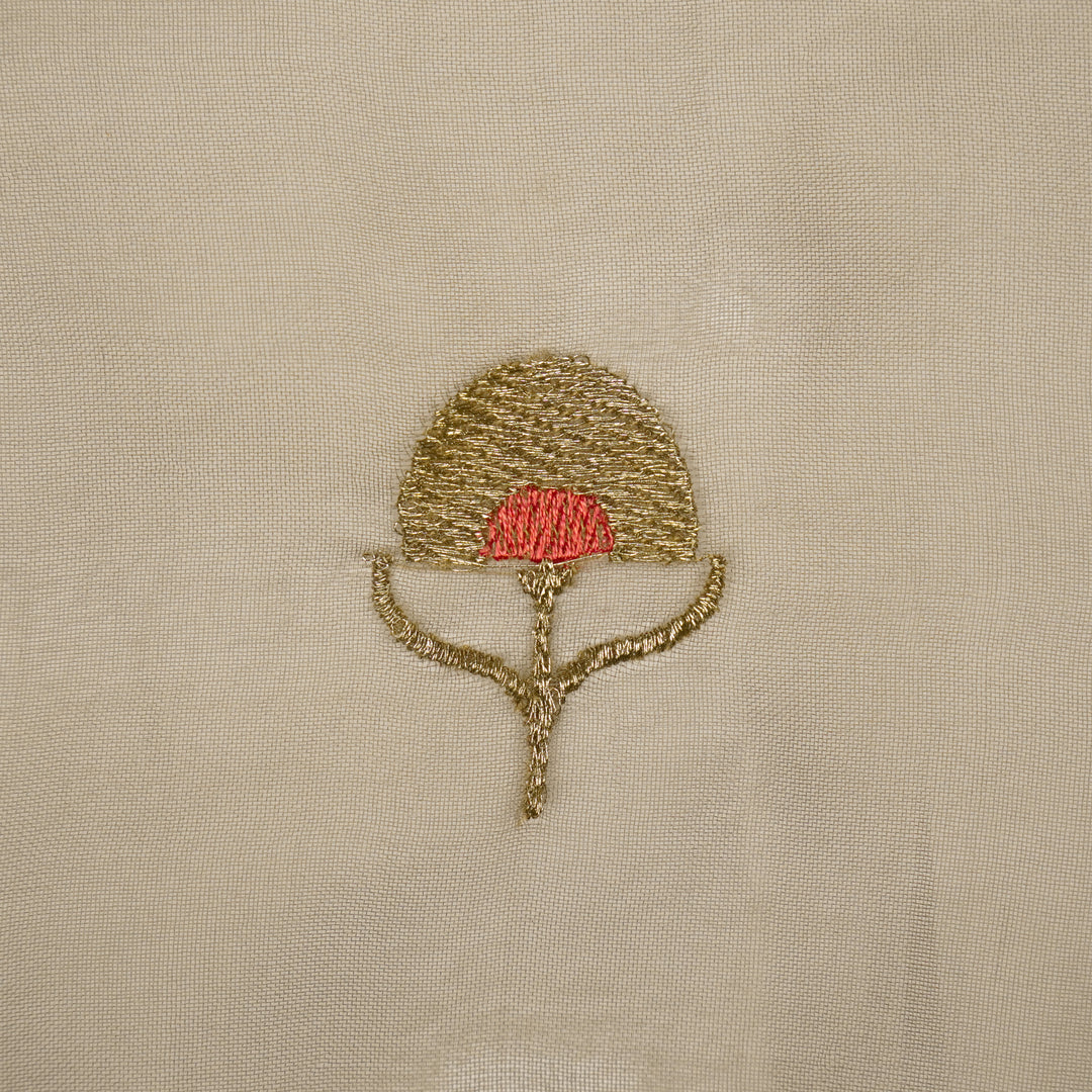 Sahira Buti On Pale Mouse Semi Organza