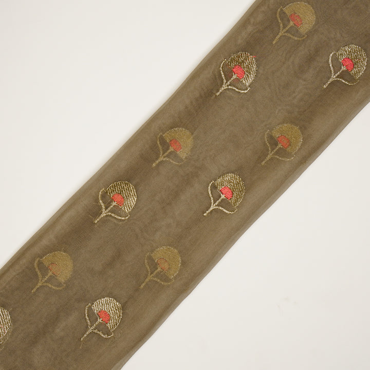 Sahira Buti On Pale Mouse Semi Organza