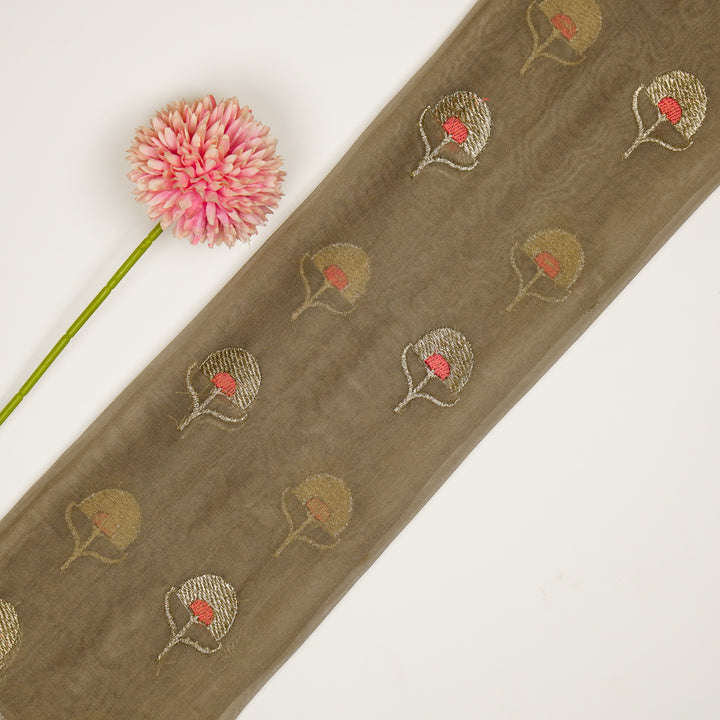 Sahira Buti On Pale Mouse Semi Organza