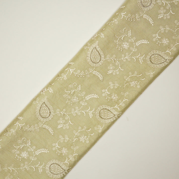 Firdaus Jaal on Cream Semi Raw Silk Embroidered Fabric