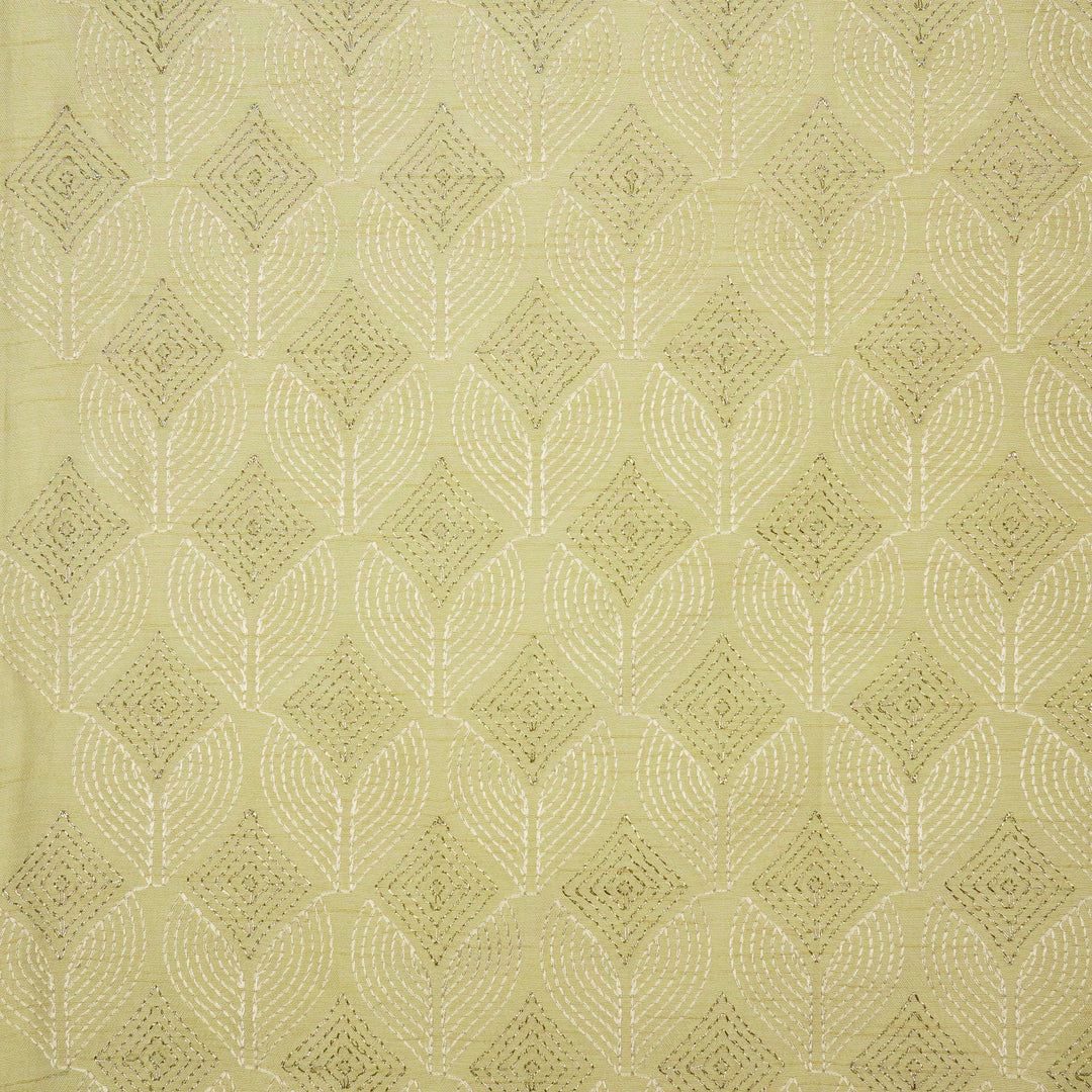 Vritika Jaal on Cream Dola Silk Embroidered Fabric