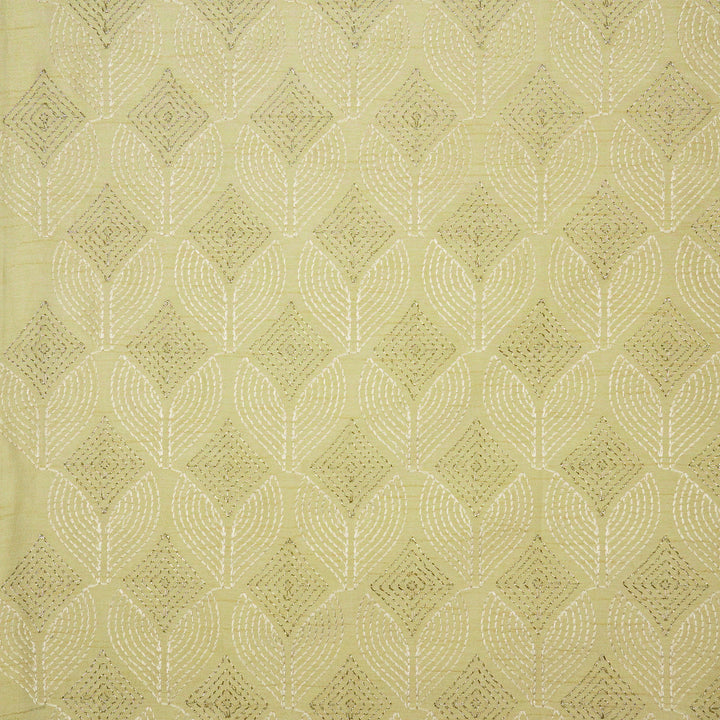 Vritika Jaal on Cream Dola Silk Embroidered Fabric