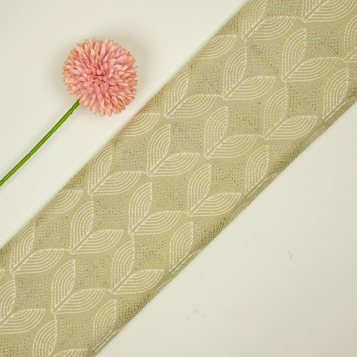 Vritika Jaal on Cream Dola Silk Embroidered Fabric