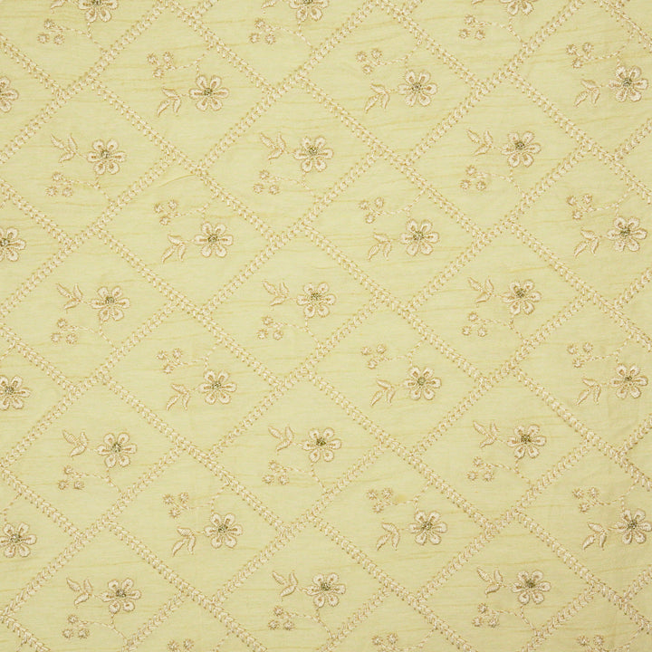 Gulzar Jaal on Cream Dola Silk Embroidered Fabric