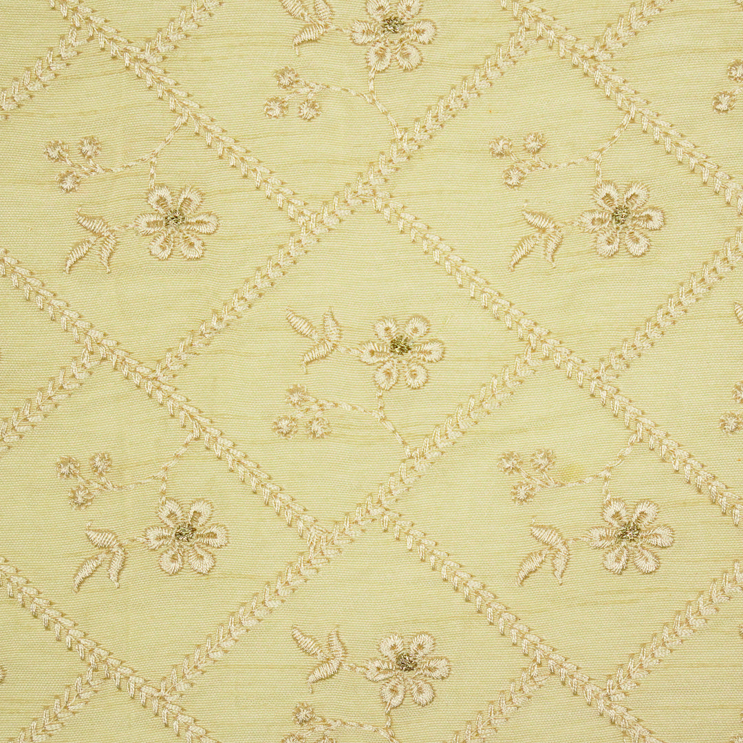 Gulzar Jaal on Cream Dola Silk Embroidered Fabric