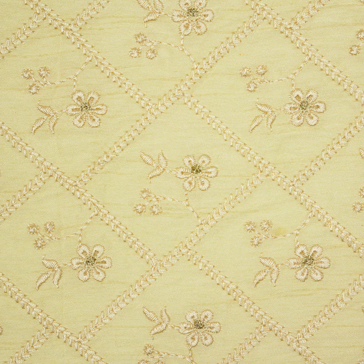 Gulzar Jaal on Cream Dola Silk Embroidered Fabric