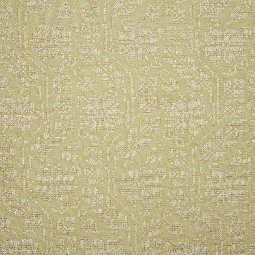 Oorja Jaal on Cream Dola Silk Embroidered Fabric