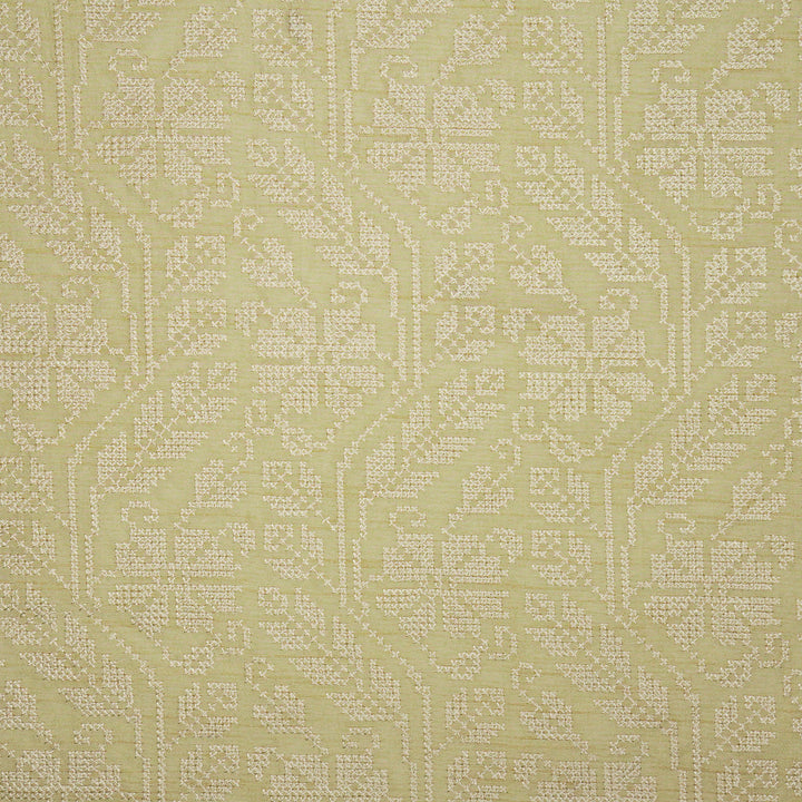 Oorja Jaal on Cream Dola Silk Embroidered Fabric