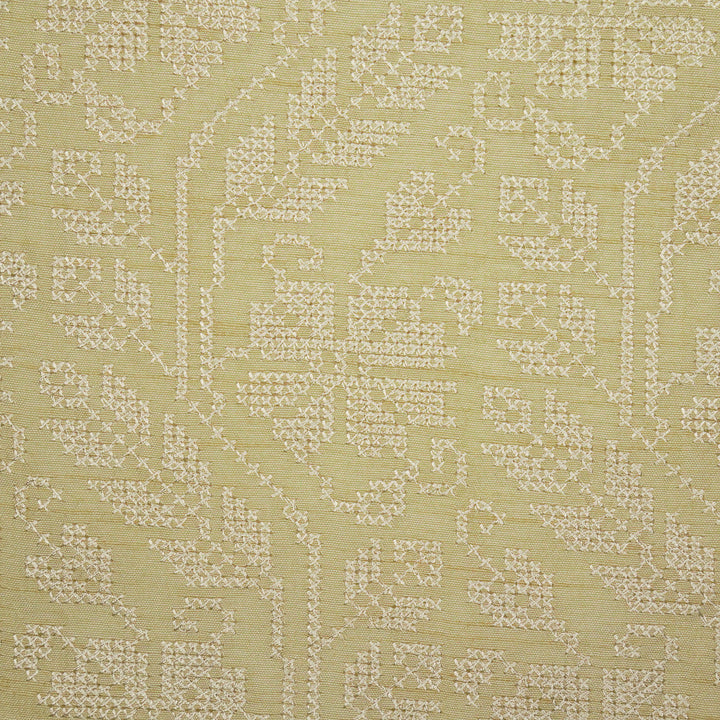 Oorja Jaal on Cream Dola Silk Embroidered Fabric