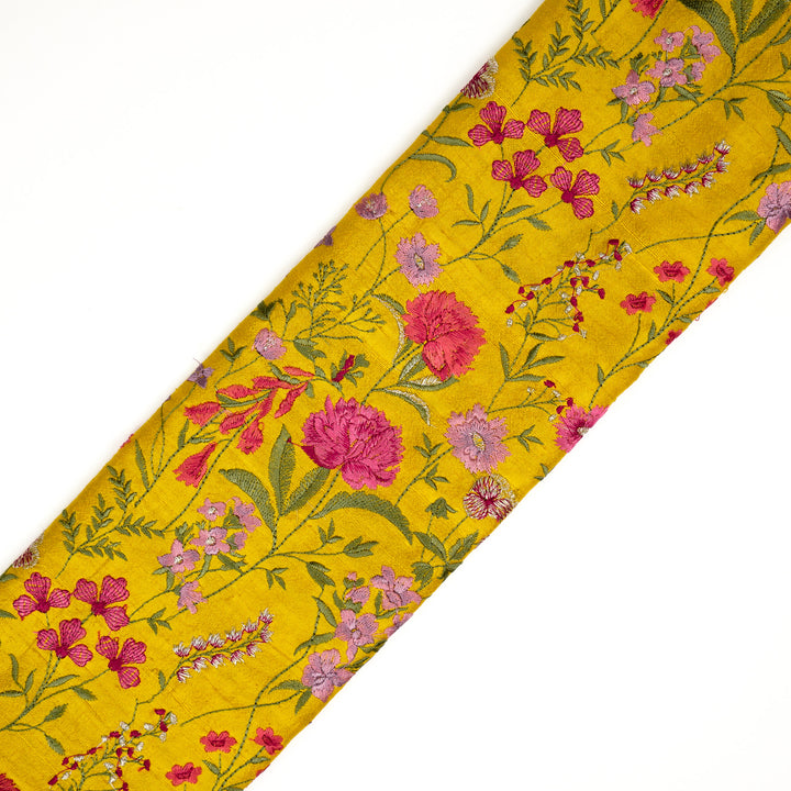 Mehvish Jaal on Gold Raw Silk Embroidered Fabric