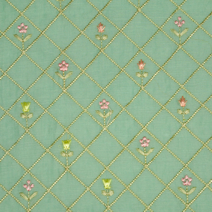 Interplay of several hues on Aqua Cotton Silk