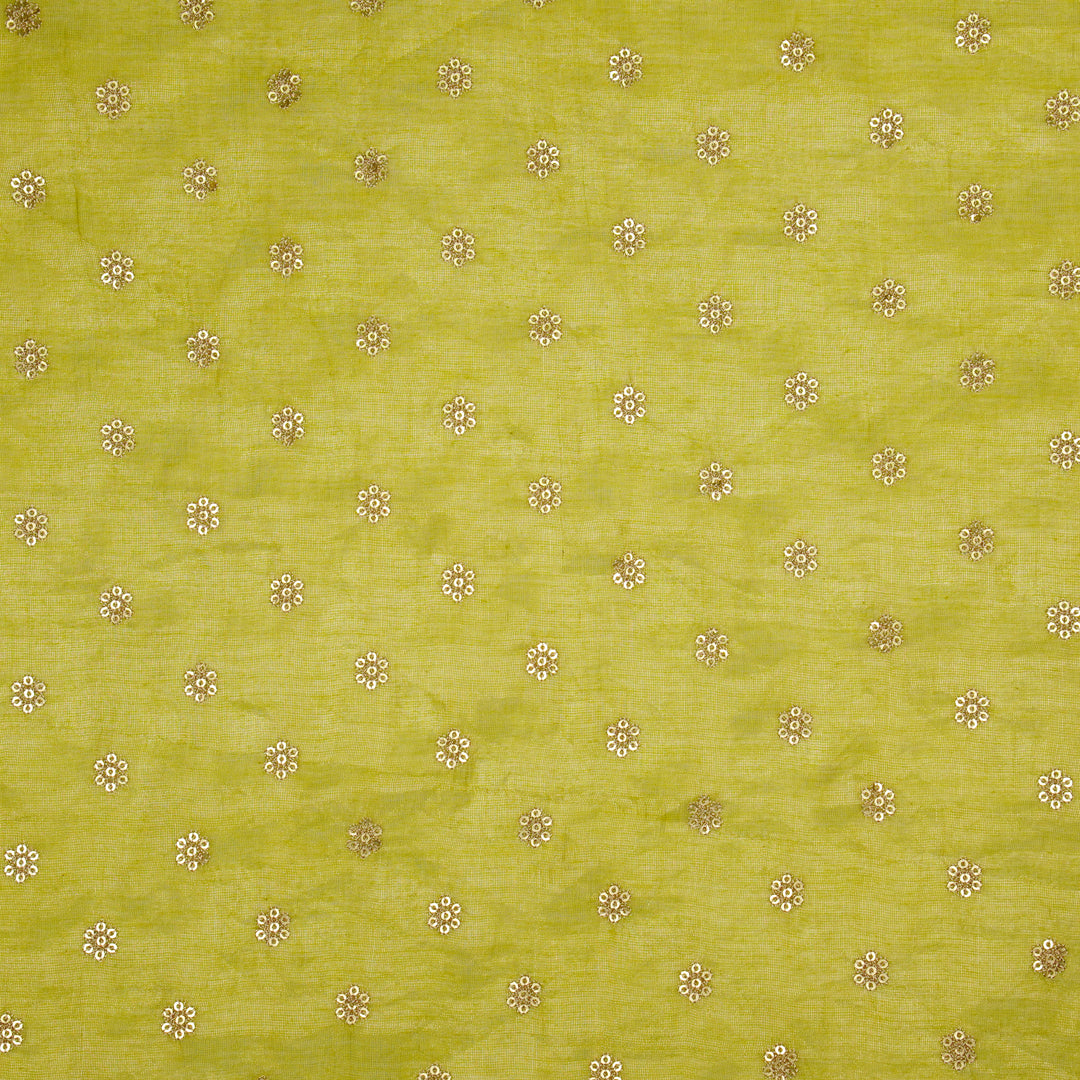 Sona Buti on Lemon Tissue Embroidered Fabric