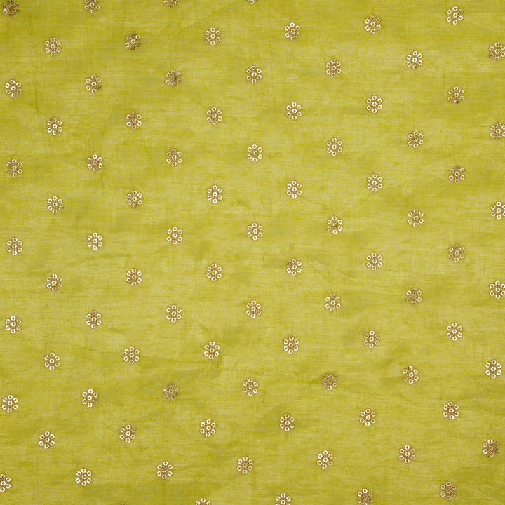 Sona Buti on Lemon Tissue Embroidered Fabric
