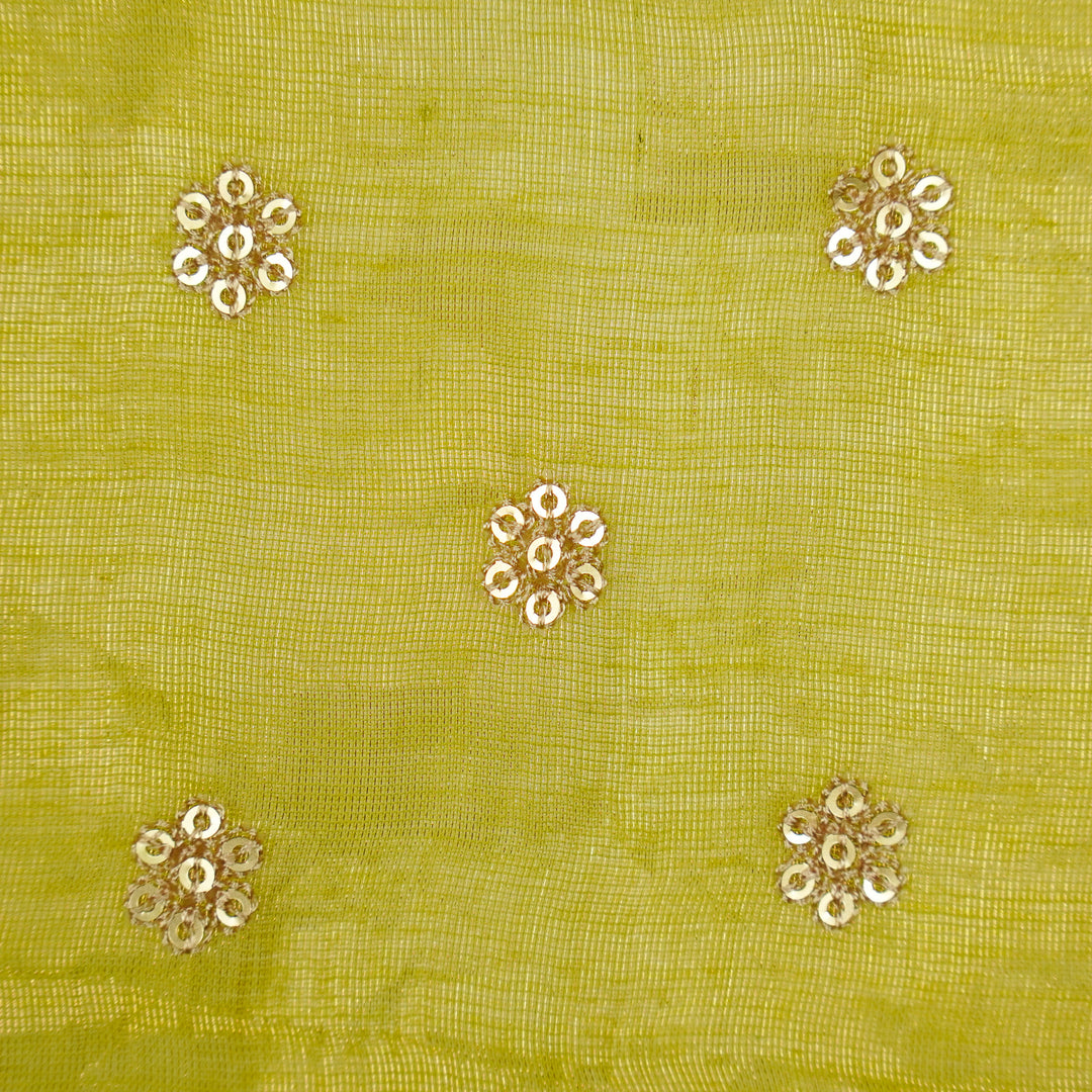 Sona Buti on Lemon Tissue Embroidered Fabric