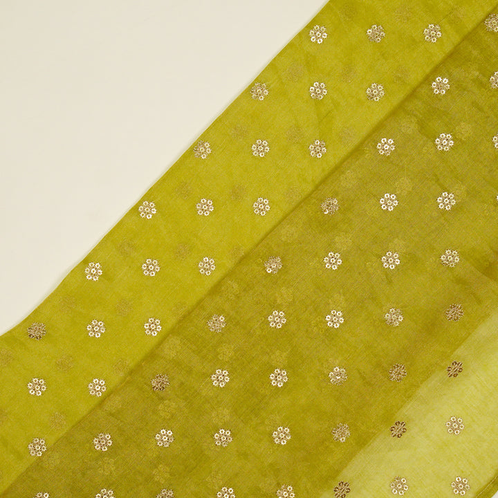 Sona Buti on Lemon Tissue Embroidered Fabric