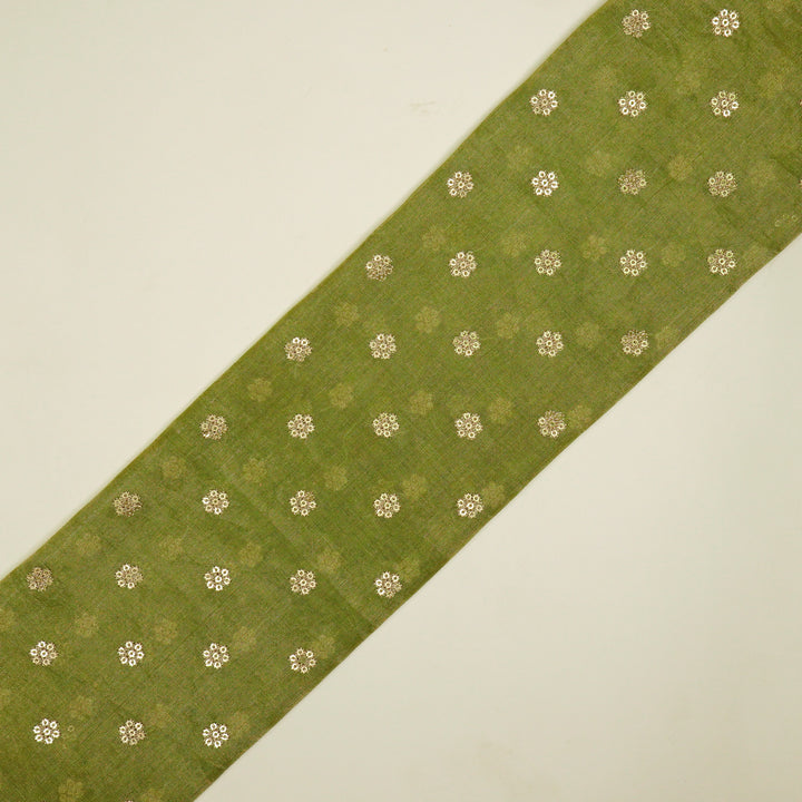 Sona Buti on Olive Tissue Embroidered Fabric