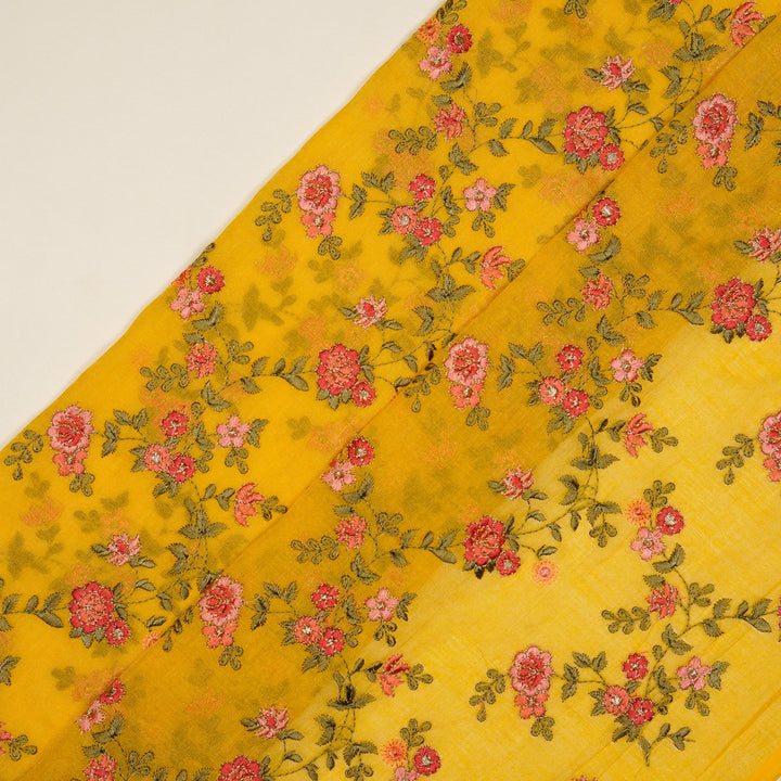 Wardiya Jaal on Gold Tissue Embroidered Fabric